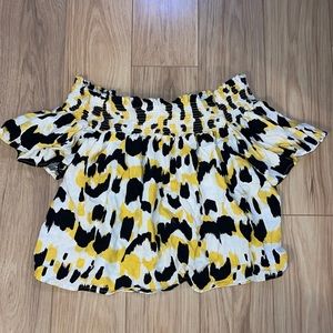 Who What Wear Patterned Off the Shoulder Blouse